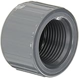 GF Piping Systems PVC Pipe Fitting, Cap, Schedule 80, Gray, NPT Female