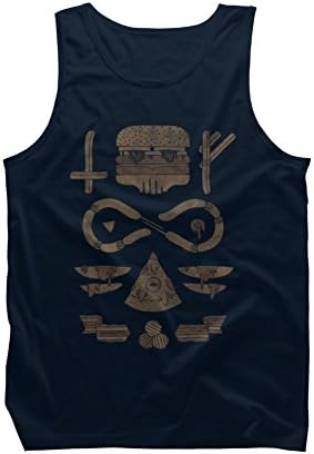 Fast Food Occult Men's 2X-Large Navy Graphic Tank Top - Design By Humans