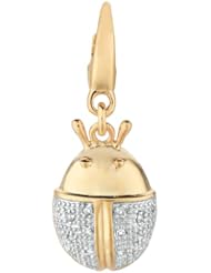 Gold over silver 0.09ct TDW Diamond Ladybug (Charm)
