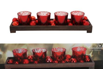 Kerzen Teelicht Ständer rot Holz