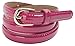AnnaKastle Womens Faux Leather Skinny Dress Belt with Round Buckle