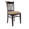 Hybrid Beech Wood Dining Room - Kitchen Side Chair - Walnut - Wheat Microfiber