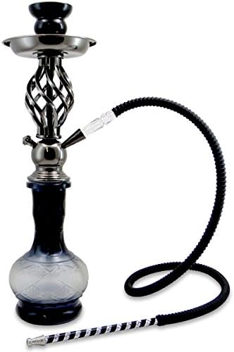 Black Hookah Medium Shisha Nargila Pipe Hooka Sheesha Kit Washable Hose