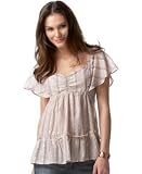 DKNY - DKNY Jeans Flutter-Sleeve Babydoll Top