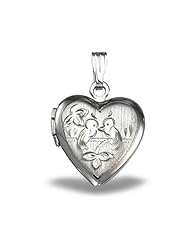 Sterling Silver Heart Picture Locket 1/2 in x 1/2 in