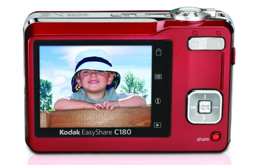Kodak EasyShare C180 10.2MP Digital Camera with 3x Optical Zoom and 2.4 inch LCD - Red image