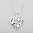 Necklace With 1.85ctw Precious Stones - Genuine Amethysts and Topazes Made of 925 Sterling silver. Total item weight 9.5g Length 16in