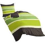 Bierbaum 4757_18 Mako-Satin-Bettwäsche Dessin, 135 x 200 cm und 80 x 80 cm, limone 18