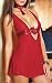 Dreamgirl Women's Chiffon Sleepwear Babydoll with Satin Ribbon Chinoiserie Applique with Ribbon Neckband and Thong