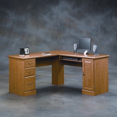 Sauder Orchard Hills Large Corner L-Shape Wood Computer Desk in Oak
