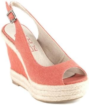 Big Buddha Women's Fiona Closed-Toe Espadrille,Coral Fabric,9.5 M US