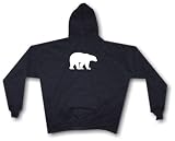 Grizzly Bear Silhouette Men's Hoodie Sweat Shirt Medium, Black