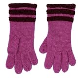 Fownes Womens Soft Purple Striped Knit Gloves Fuchsia Berry