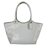 COACH BLEECKER PATENT LEATHER CARRYALL TOTE HANDBAG WHITE 14483