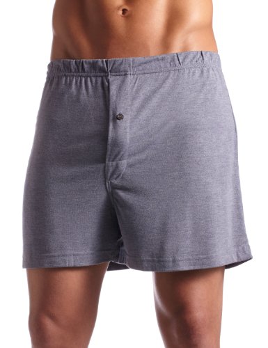 Intimo Mens Soft Knit Boxer, Denim Heather, Large