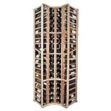 Designer Wine Rack Kit - 4 Column Curved Corner Wine Rack w/ Display (Redwood Midnight B