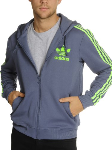 Adidas Herren Sweatjacke Hooded Flock, power steel s12/macaw, S, X41267 Preisvergleich
