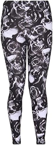 Fashion Union Womens Rose Skull Print Stretchy Leggings (XL-UK(16-18), Black)