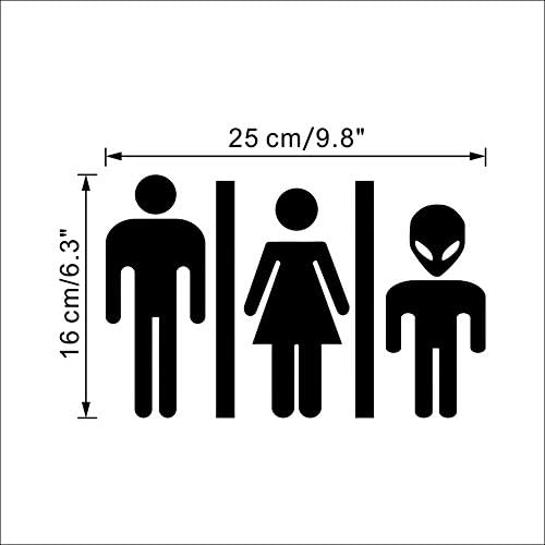 Funny Toilet Entrance Sign Decal Vinyl Sticker for Shop Office Home Cafe Hotel (Alien)