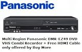 Multi Region Panasonic DMR-EZ49VEBK DVD VHS Combi Recorder + Free gold plated HDMI Cable only offered by Buy More