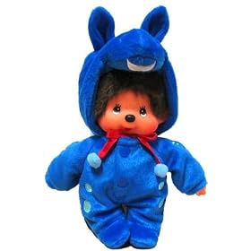 Monchhichi Rody Coveralls Keychain Plush Doll (Blue)