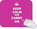 Rikki Knight Keep Calm and Carry On - Pink Rose Mouse Pad Mousepad - Ideal Gift for all occassions!