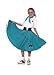 Hip Hop 50's Shop 1950s Girls Poodle Skirt Costume for Kids (Child Medium Teal)