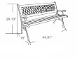 DC America SLP408-BRMP Mesh Resin Park Bench, Cast Iron Legs, Rust Free Resin Back, and Hardwood Slats, Rust Resistant Bronze Finish