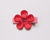 Baby Deer Clips　ヘアクリップ for ベビー おはなベルベット　 (レッド)