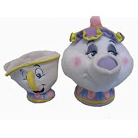 Disney Beauty and The Beast 6 Mrs. Potts and 4 Chip Plush Set
