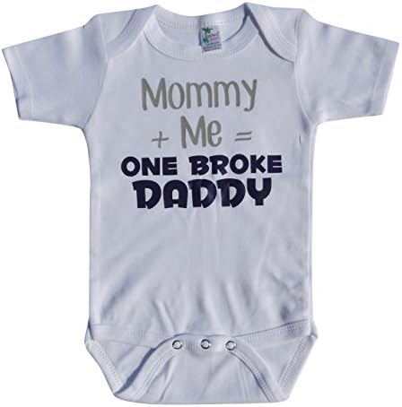 Pressin Unisex-Baby Girl One Broke Daddy Bodysuit 3-6mths Grey/Purple Print