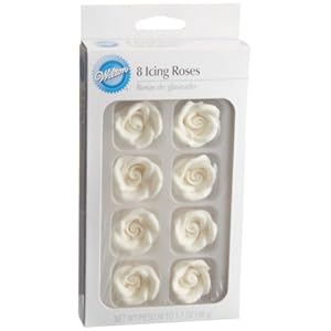 Wilton 8-Pack Pre-made Royal Icing Rose White