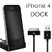 Rydges� RMT-DS4B02 iPhone Dockingstation Ladestation Basisstation f�r Apple iPhone 4 / 4S Schwarz inkl. USB Datenkabel mit Line OUT