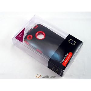 Black on Red Full Protection Case for iPhone 3G 3GS with Belt Clip Holster Supplied exclusively by Smile Case