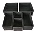 Sodynee Foldable Cloth Storage Box Closet Dresser Drawer Organizer Cube Basket Bins Containers Divider with Drawers for Underwear, Bras, Socks, Ties, Scarves, 6 Pack, Black