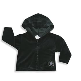 Healthtex - Toddler Girls Long Sleeve Velour Hoodie Jacket, Black