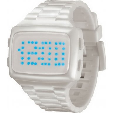 LED LED-WE-STP Unisex Digital White Dial And Pu Strap Watch