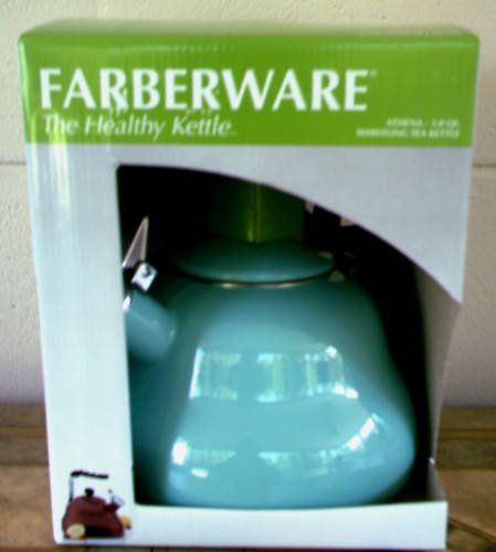 "Farberware Athena Seafoam Green Healty Kettle, 3 Quart, Whistling Tea Kettle" "Farberware Athena Seafoam Green Healty Kettle, 3 Quart, Whistling Tea Kettle"