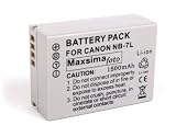 Maxsima - Compatible NB-7L NB7L 1500mAh Battery for Canon POWERSHOT G10, G11, G12, SX30