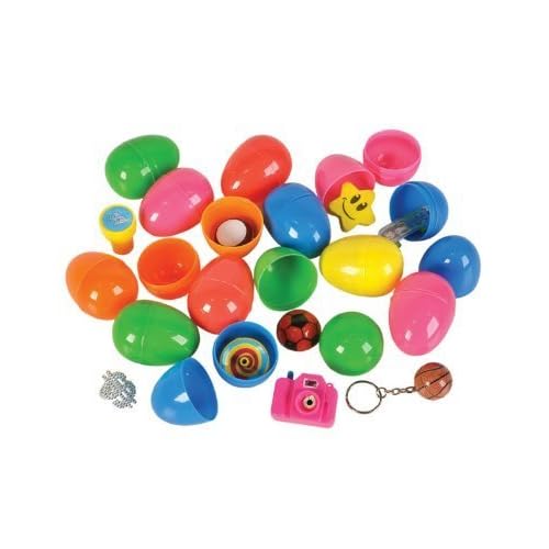 24  Toy Filled Easter Eggs  Approx. 2.25 Inch  New (Assorted Pastel Colors)