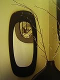Review   / Contemporary Oval Wood Wall Mirror Modern Retro NEW