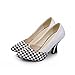 Carol Shoes Women's Damier Pattern Assorted Colors Fashion Sexy Pointed-toe High Chunky Heel Dress Shoes