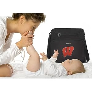 University of Wisconsin Logo UW Badgers College Logo Diaper Bag - Baby Bag - BEST Baby Shower GIFT for New Dad, Father or New Mom Mother GIFTS