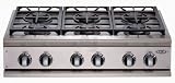 DCS CP364GLSSL 36 Pro-Style Gas Rangetop with 4 Sealed Dual Flow Burners and 18,000 BTU Grill (6-Burner Model Shown CP366SS): Liquid Propane