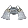 Sea Gull Lighting 4871-70 Brookchester Two-Light Vanity, Polished Brass and Chrome Finish with Clear Ribbed Glass