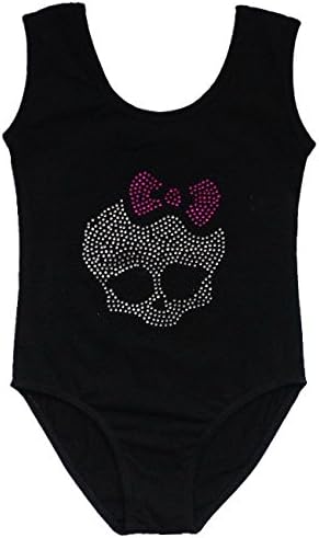 Evaric Girls Sleeveless Leotard Kids Gymnastics Ballet Dance Tutus Skating Monster High Black leotard only3-4Y