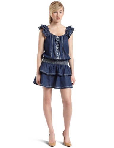 External hard drive:Vanilla Star Junior's Ruffle Dress With Embroidery,Rinse,Small