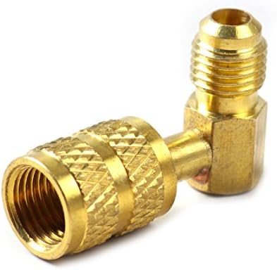 hermeshine TM Brass M1/4SAE-F5/16 Refrigeration Adapter Connector Adaptor for R410A Gauges Hose