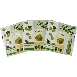 Olive Themed cocktail Napkins, pack of 20
