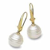 18K Yellow Gold Paspaley South Sea Cultured Fine Circle Pearl Earrings - 13.00mm